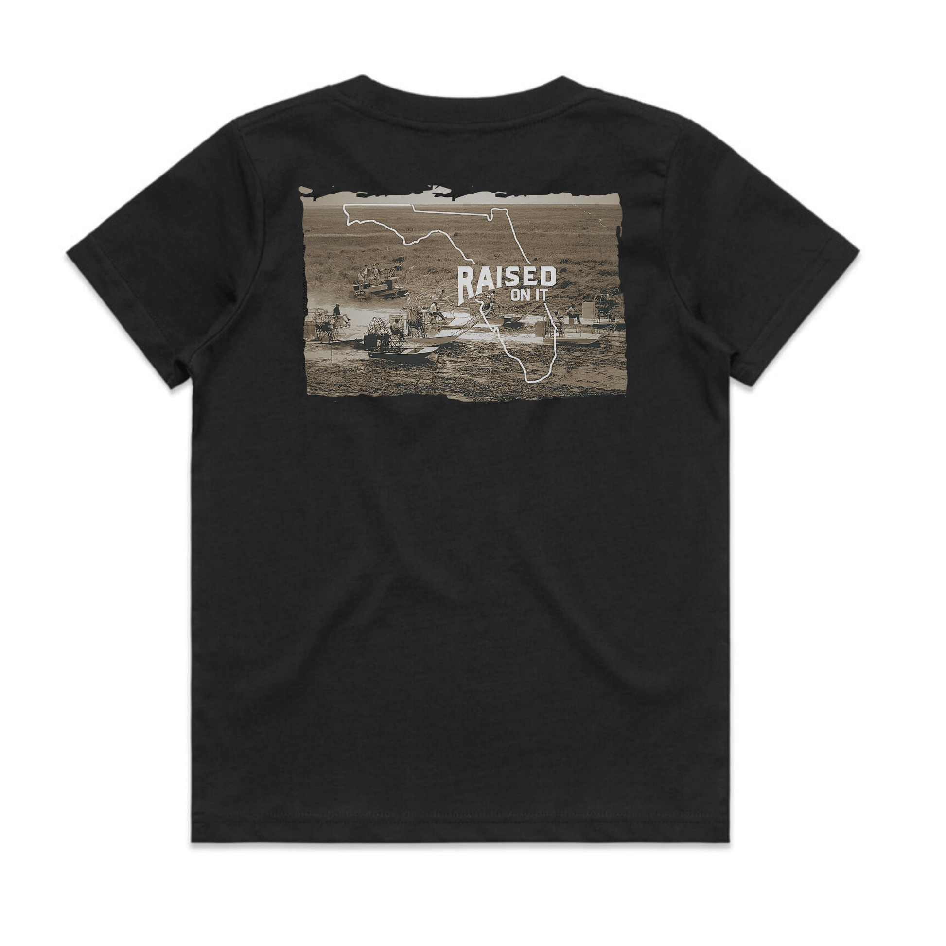 Youth & Toddler | Heritage Florida Airboat | Black | Unisex Short Sleeve Comfort Tee