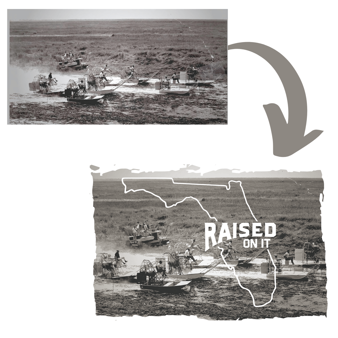 Heritage Florida Airboat Tee | Black | Unisex Short Sleeve Comfort Tee