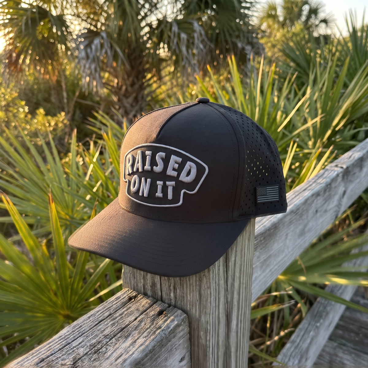 Raised On It | America 250 | Blackout Performance Hat