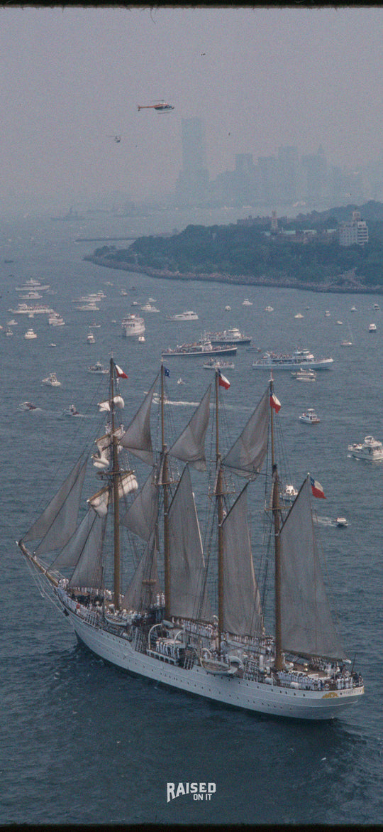 Free vintage Americana phone wallpaper, Tall ships 1976